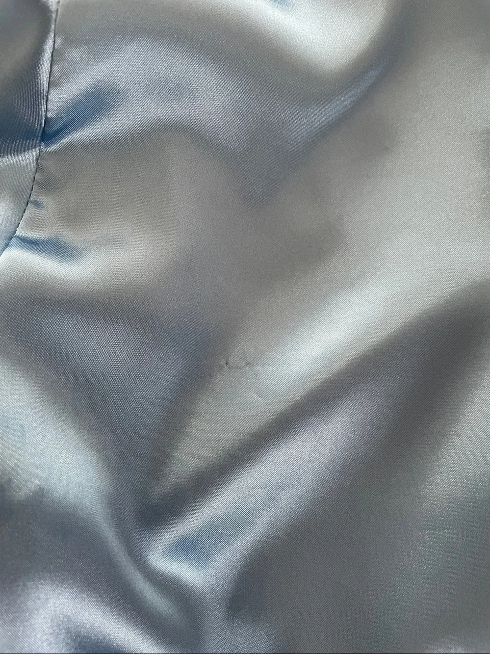 KASPER Satin Button Up Blouse Top Sky Blue Long Sleeve pre owned - Picture 7 of 8